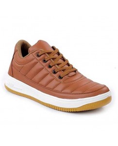 Brown leather style Trendy shoes for Men and Boys